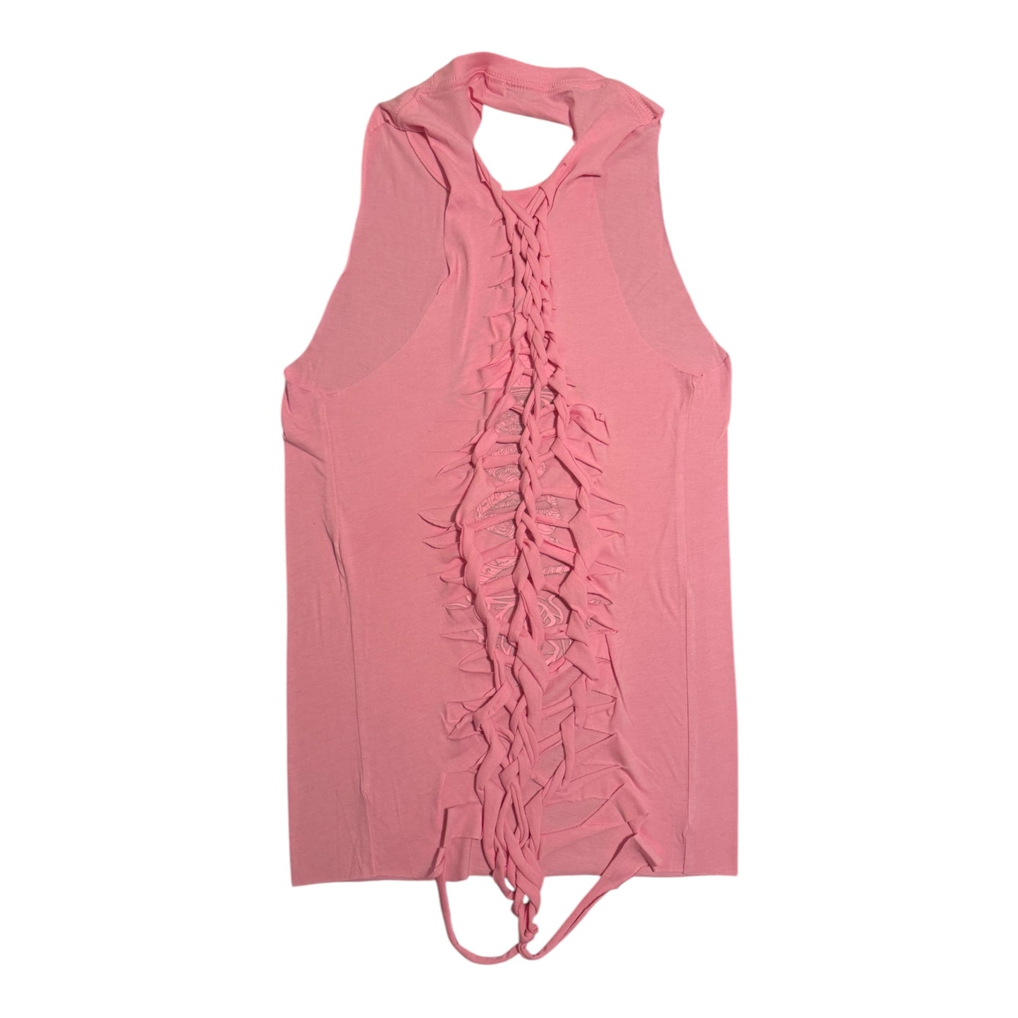 52% Cotton 48% Poly Custom Back Cut up Pink Bella Canvas Shirt