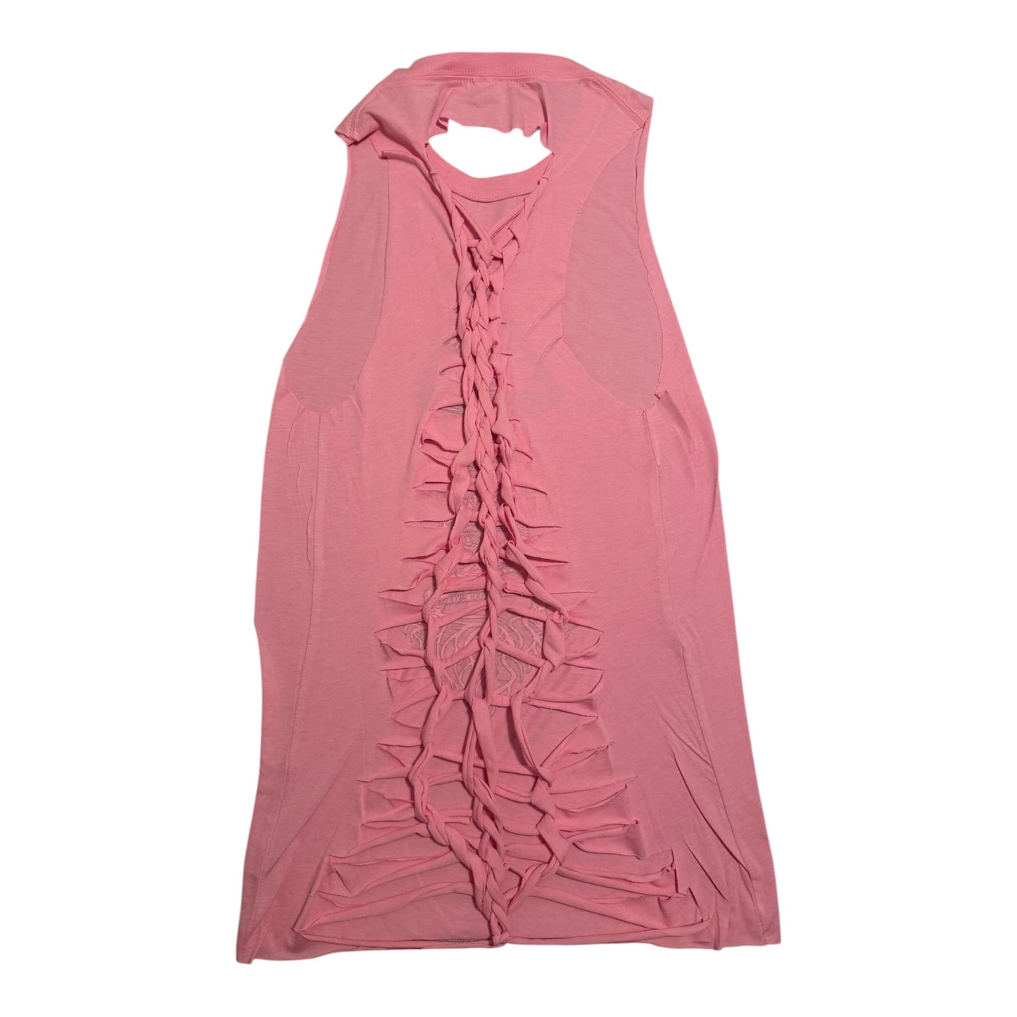52% Cotton 48% Poly Custom Cut up BACK Pink Bella Canvas Shirt