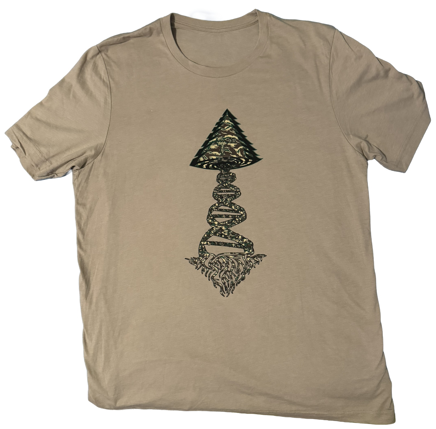 52% Cotton 48% Poly Beige Bella Canvas Slim Fit short Sleeve Shirt