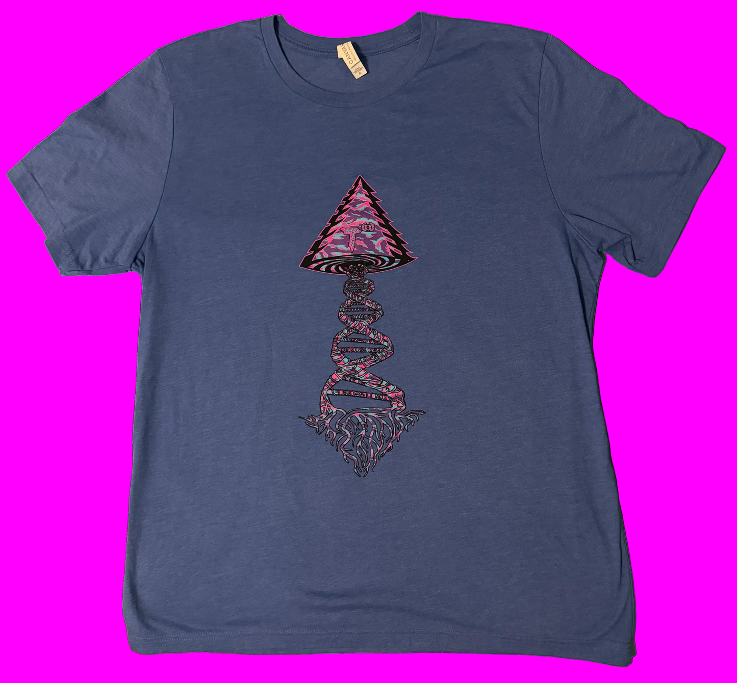 Reflects the fact that our body is a alkaline tree battery that swirls like a vortex. "Magic Edition" Tree of life Vortex. Limited edition. Magenta Blue Purple.