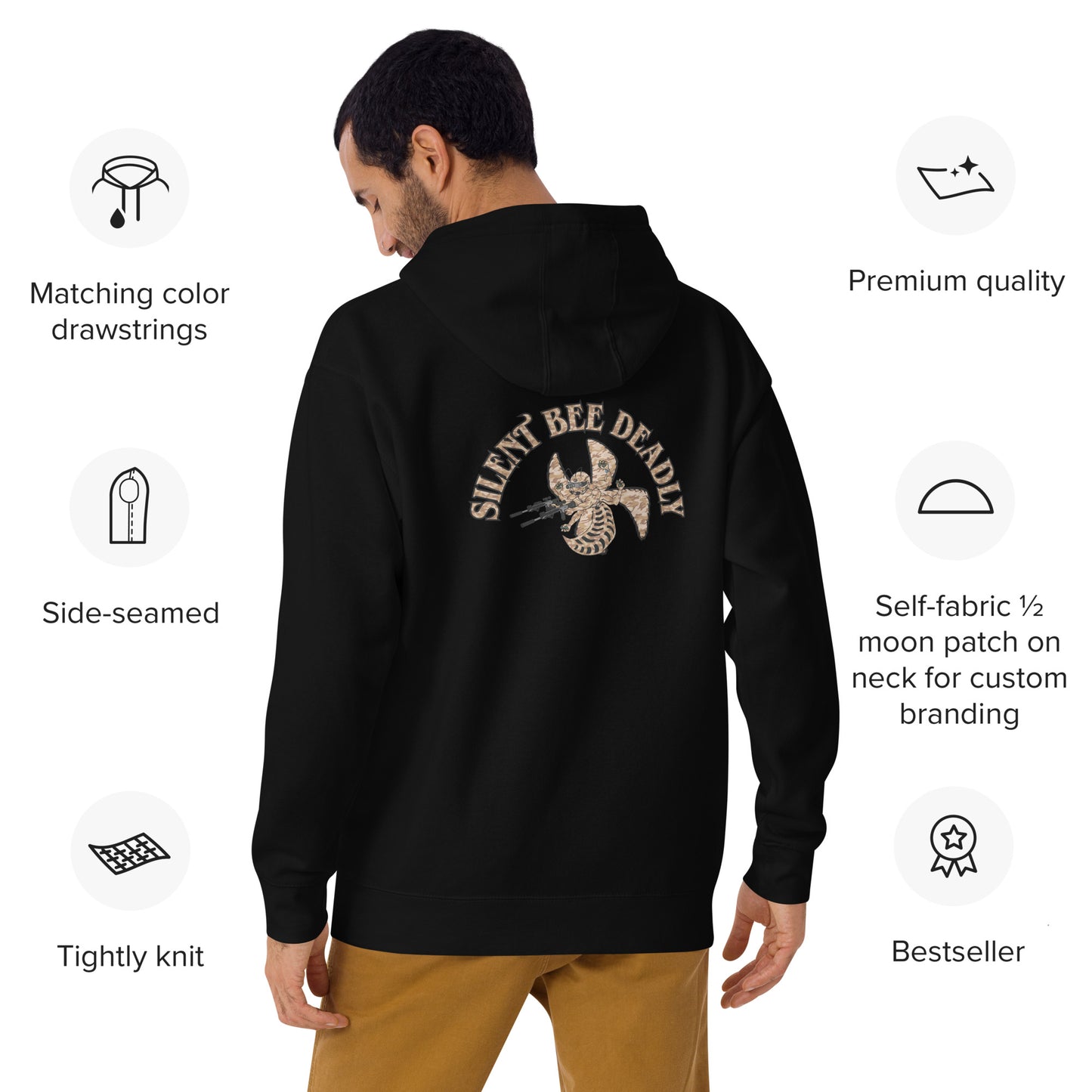 Unisex Hoodie "Silent Bee Deadly" Desert Rat Edition