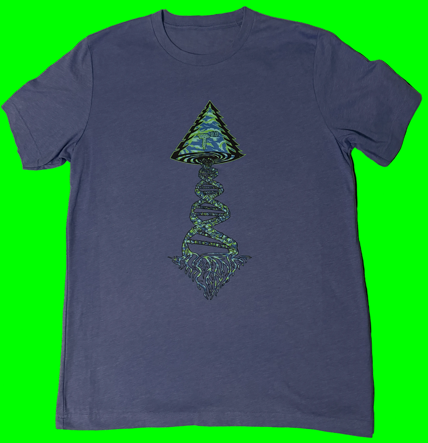 Reflects the fact that our body is a alkaline tree battery that swirls like a vortex. "Wild'n Edition" Tree of life Vortex. Limited edition. Screen printed.