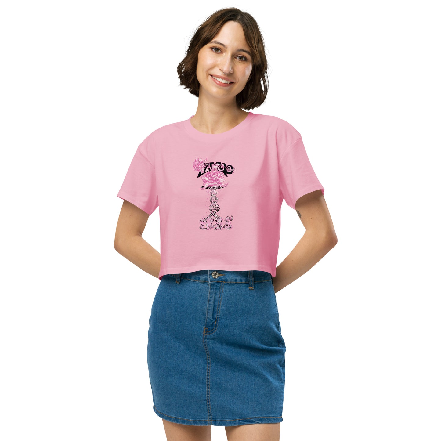 Women’s crop top "Rose of life Vortex" Barbie Edition