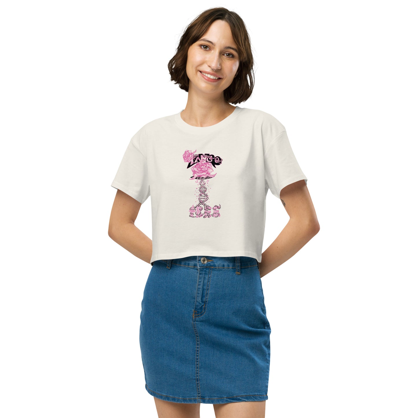 Women’s crop top "Rose of life Vortex" Barbie Edition