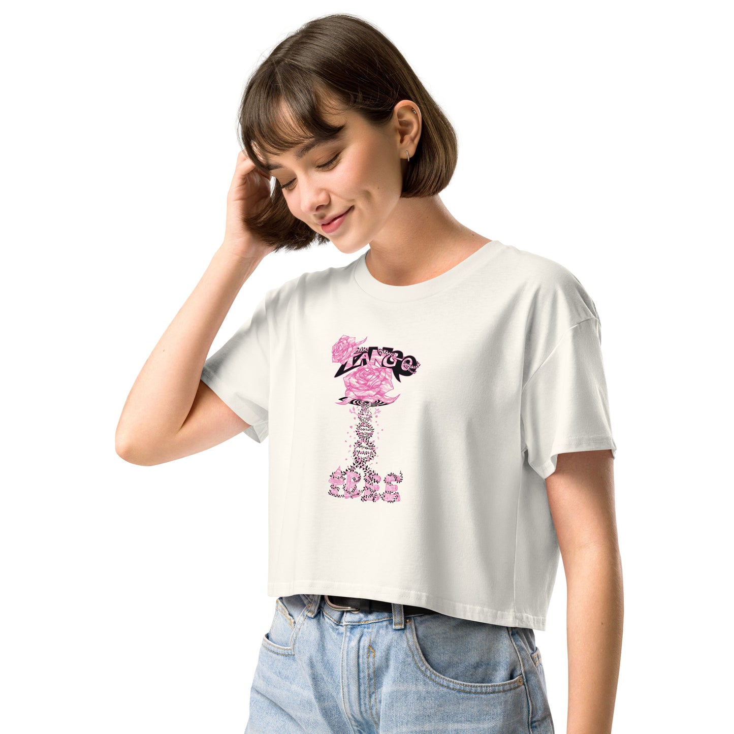 Women’s crop top "Rose of life Vortex" Barbie Edition