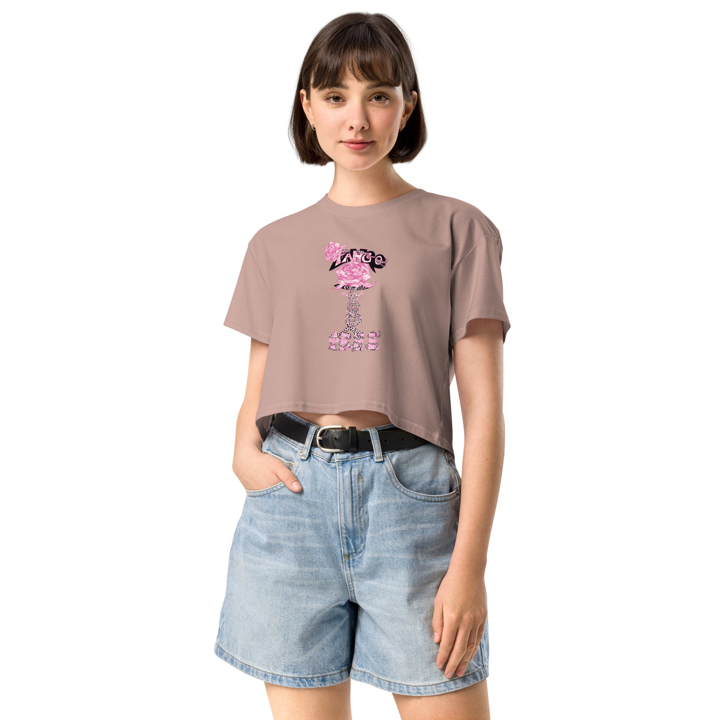 Women’s crop top "Rose of life Vortex" Barbie Edition