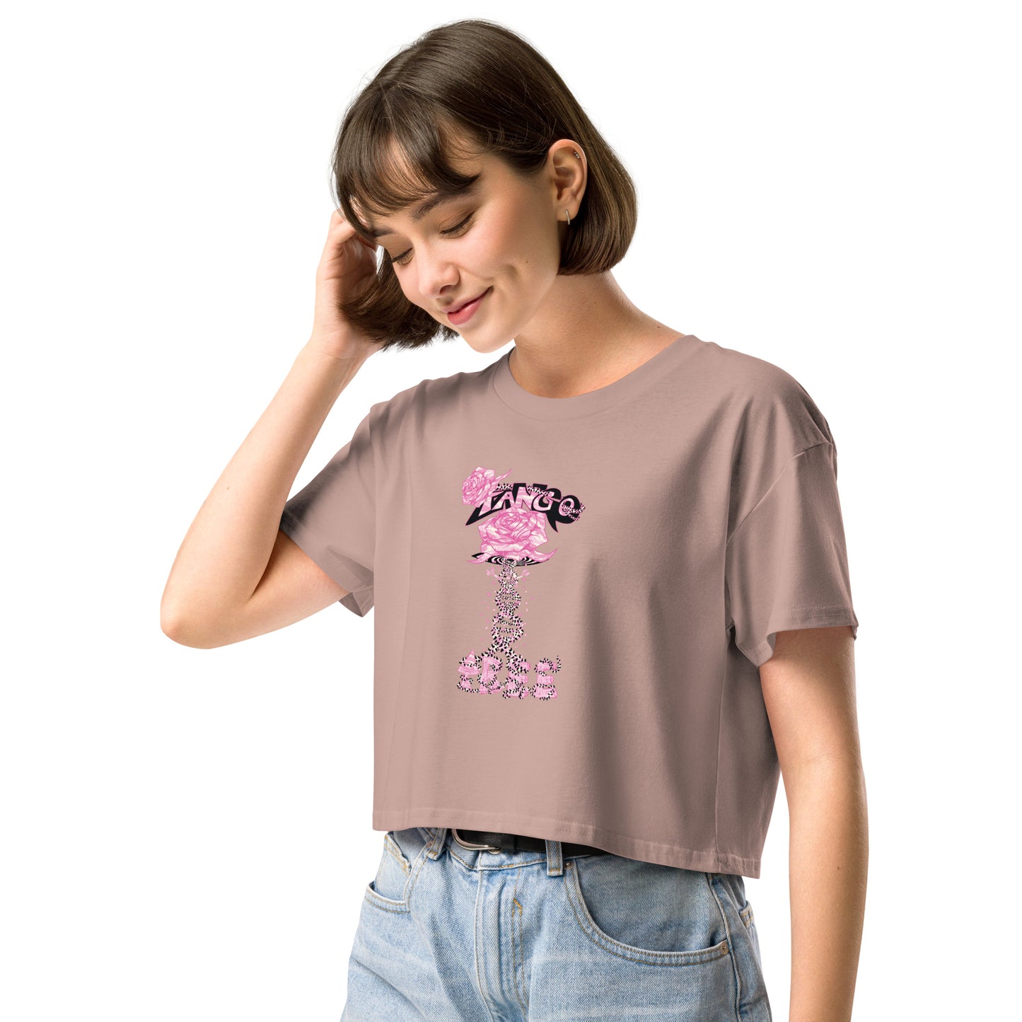 Women’s crop top "Rose of life Vortex" Barbie Edition