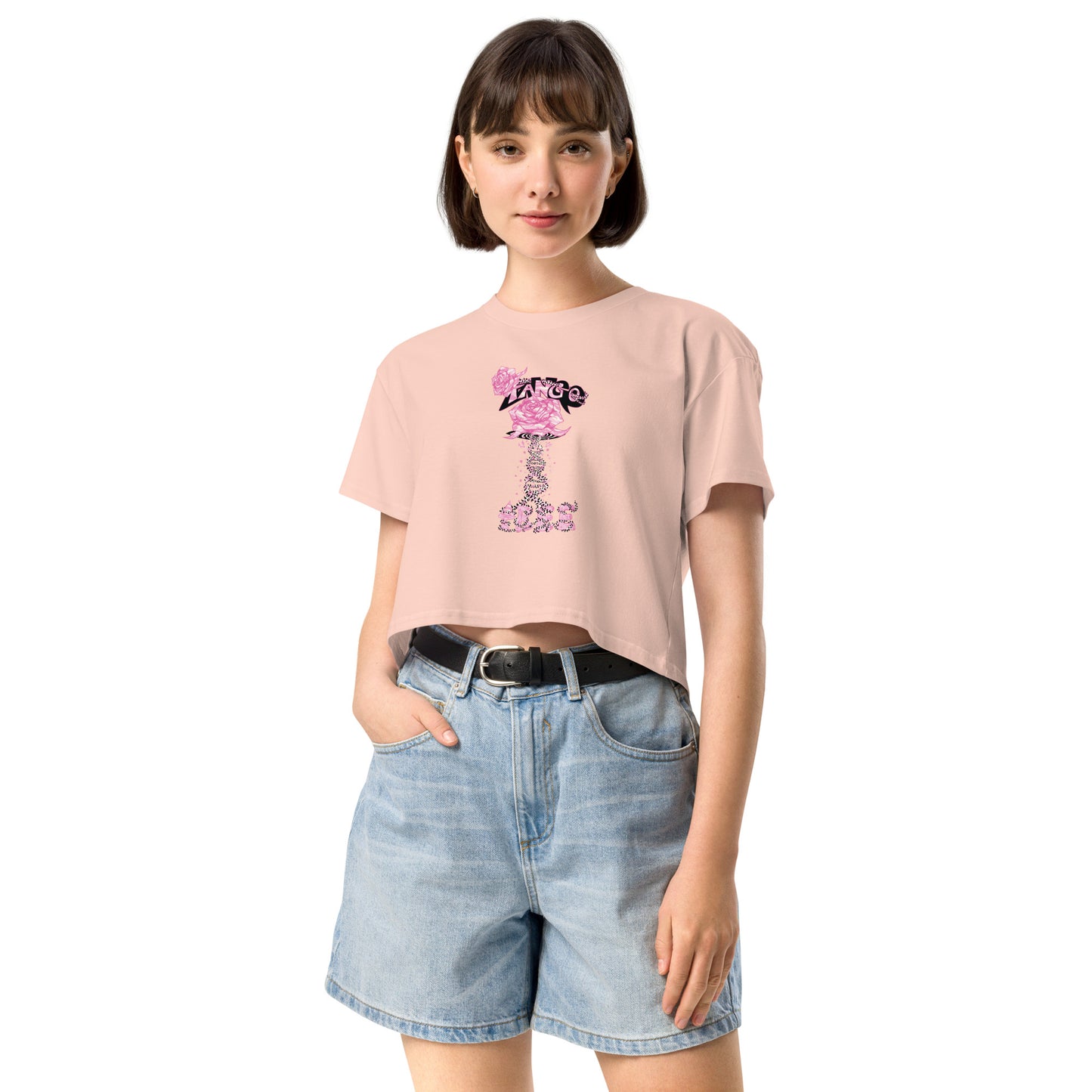 Women’s crop top "Rose of life Vortex" Barbie Edition