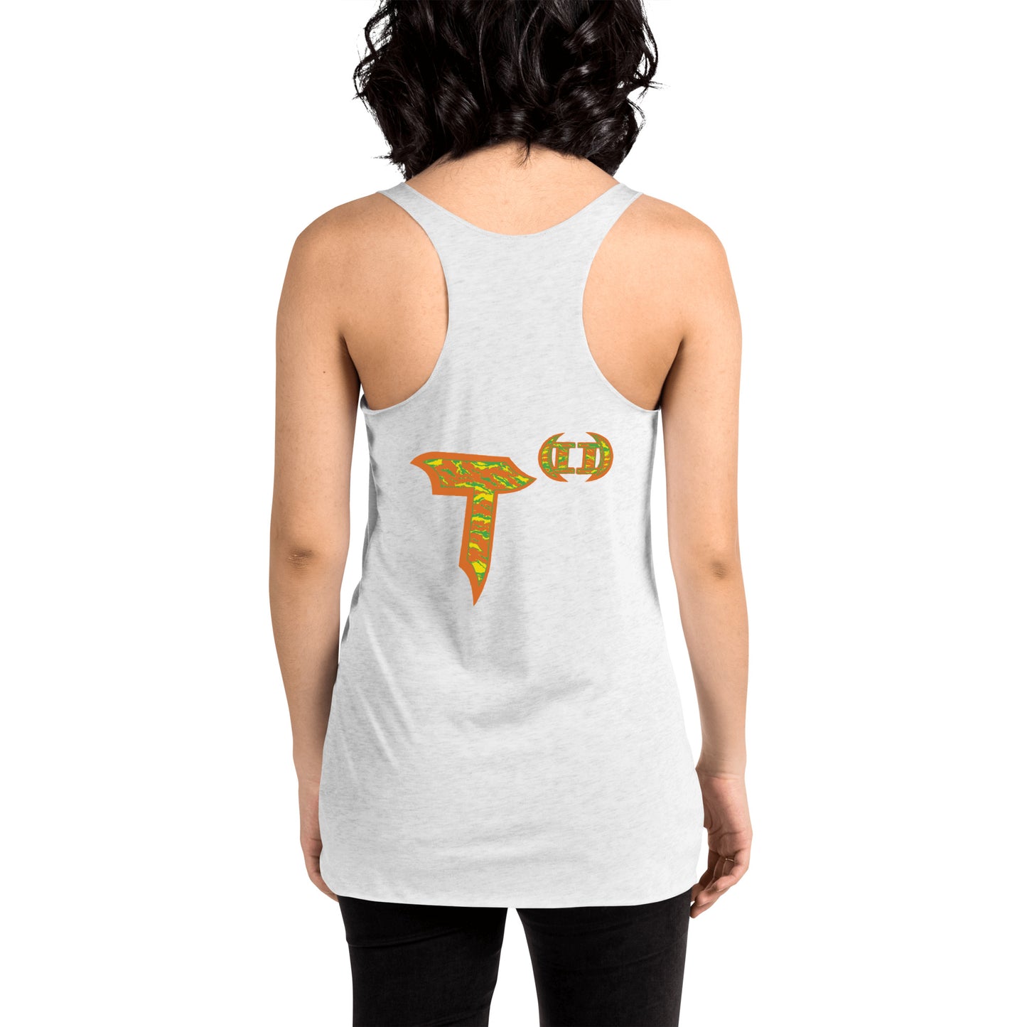 Next Level Women's Racerback Tank "DNA TREE VORTEX" Tiger Stripe Tang Edition