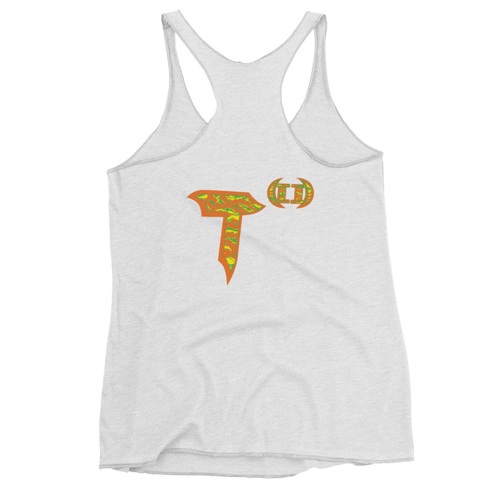 Next Level Women's Racerback Tank "DNA TREE VORTEX" Tiger Stripe Tang Edition