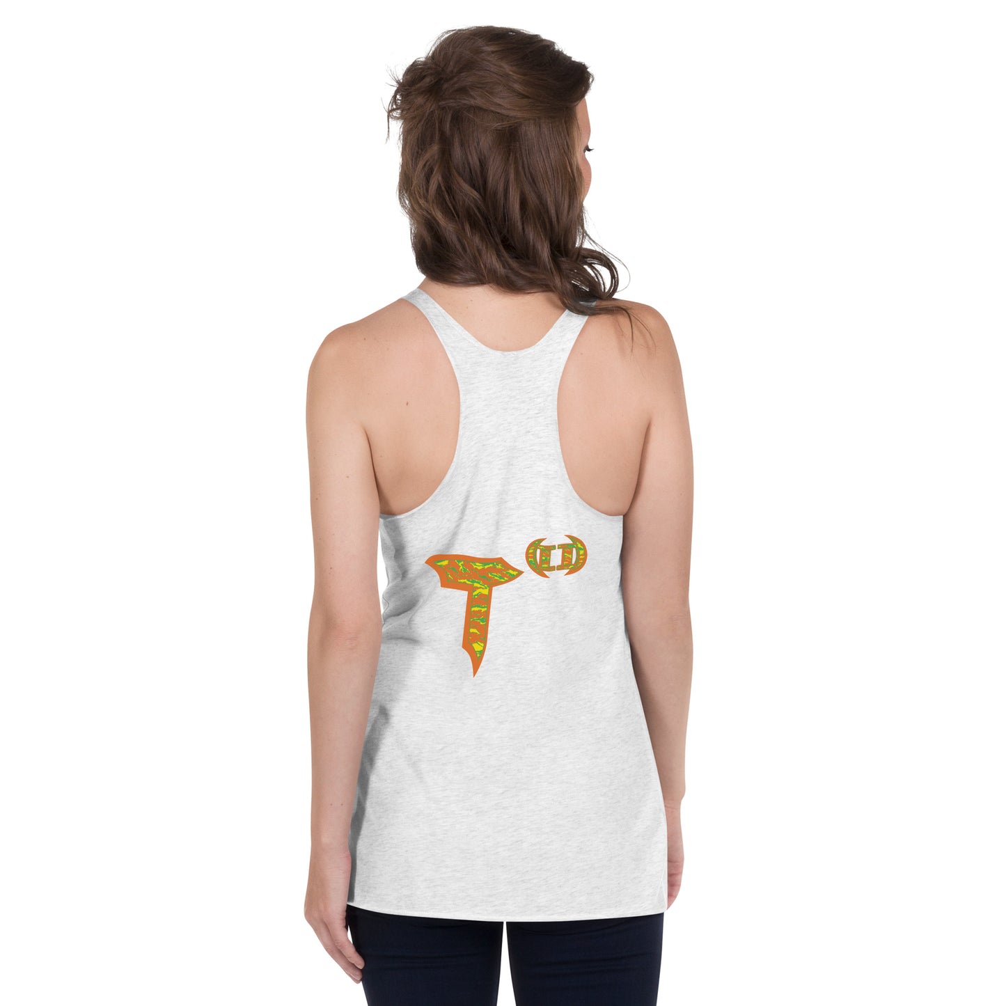 Next Level Women's Racerback Tank "DNA TREE VORTEX" Tiger Stripe Tang Edition