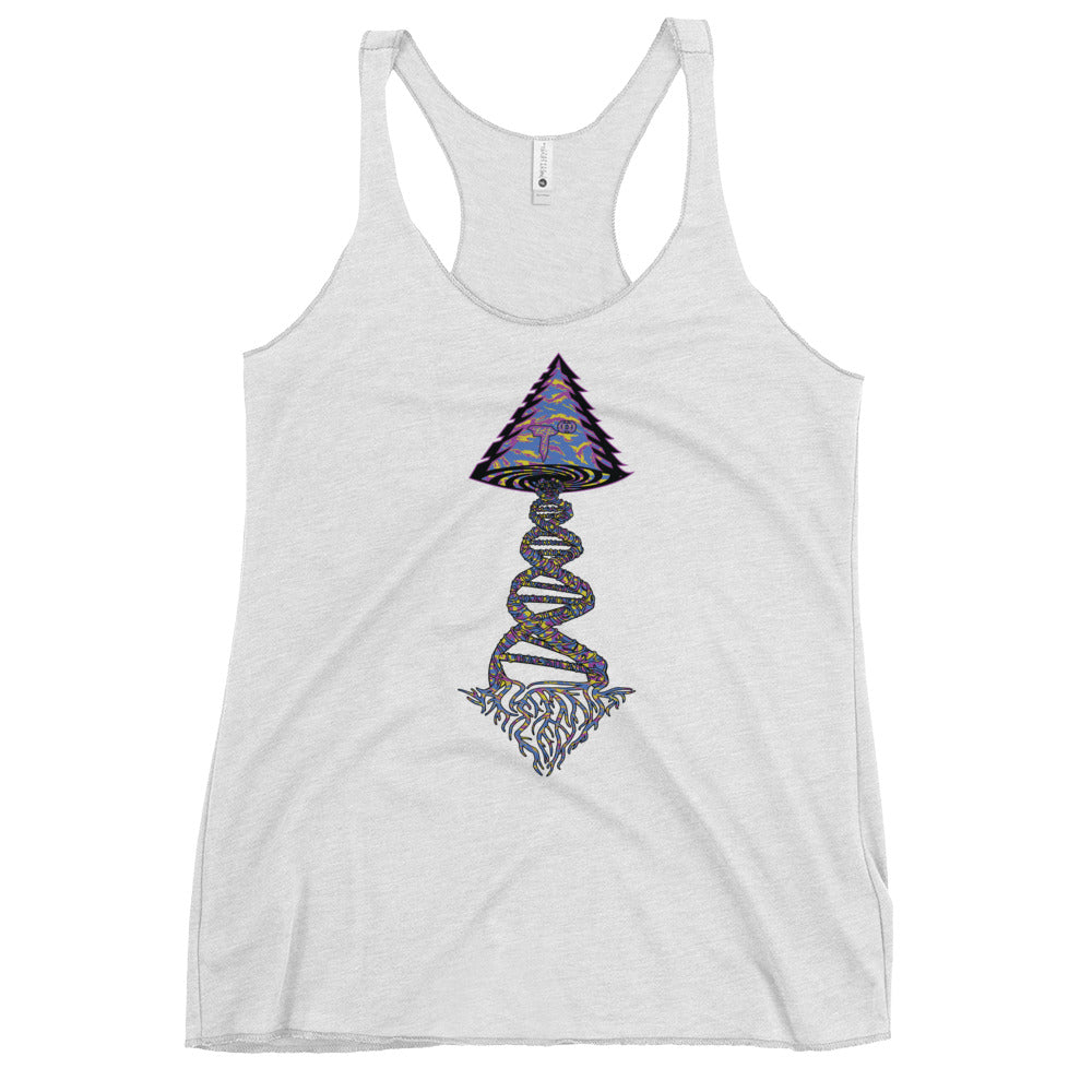 Next Level Women's Racerback Tank "DNA TREE VORTEX" Tiger Stripe Stylin' Edition
