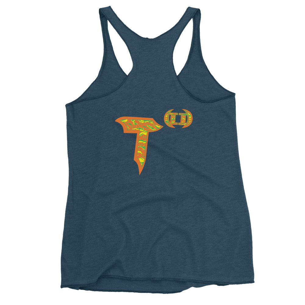 Next Level Women's Racerback Tank "DNA TREE VORTEX" Tiger Stripe Tang Edition