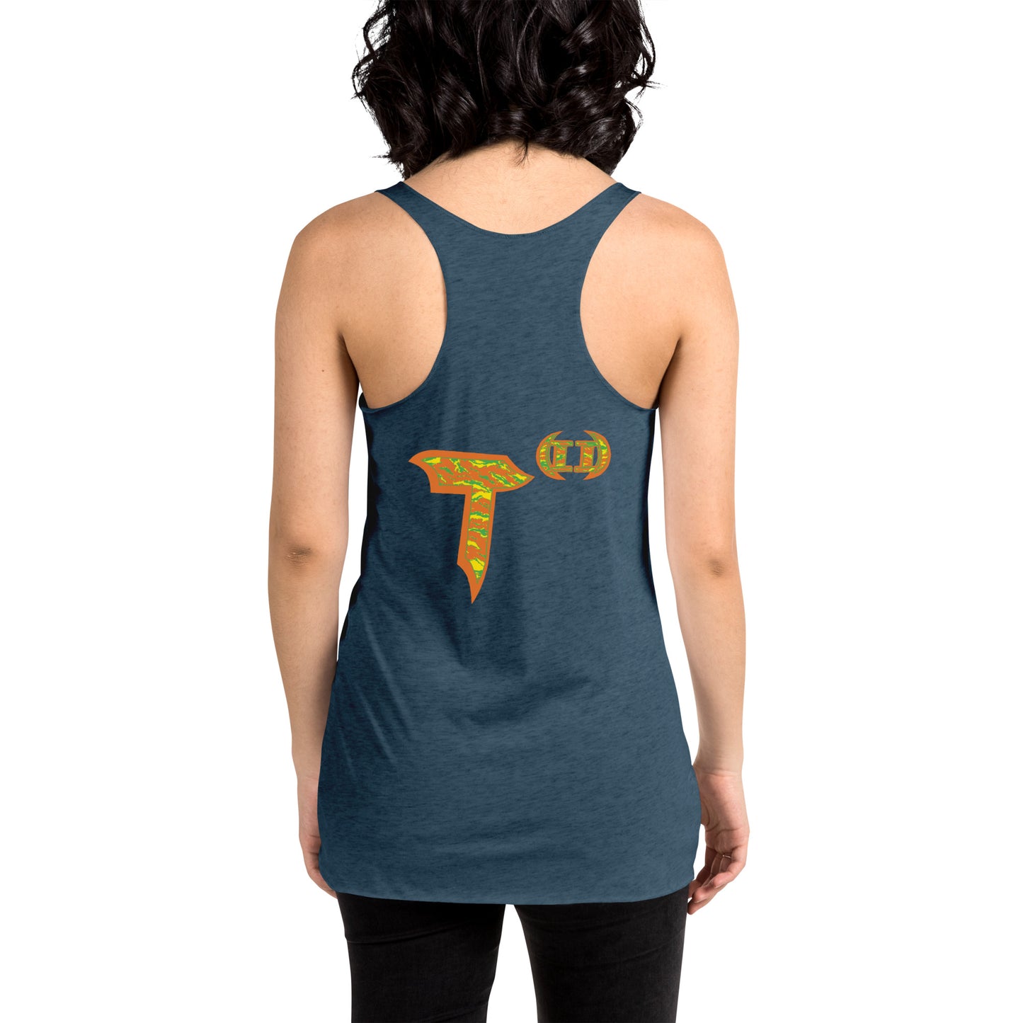 Next Level Women's Racerback Tank "DNA TREE VORTEX" Tiger Stripe Tang Edition