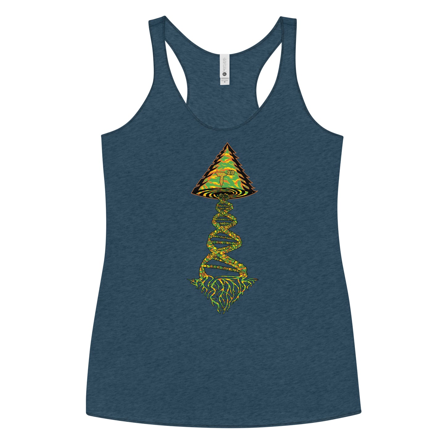 Next Level Women's Racerback Tank "DNA TREE VORTEX" Tiger Stripe Tang Edition