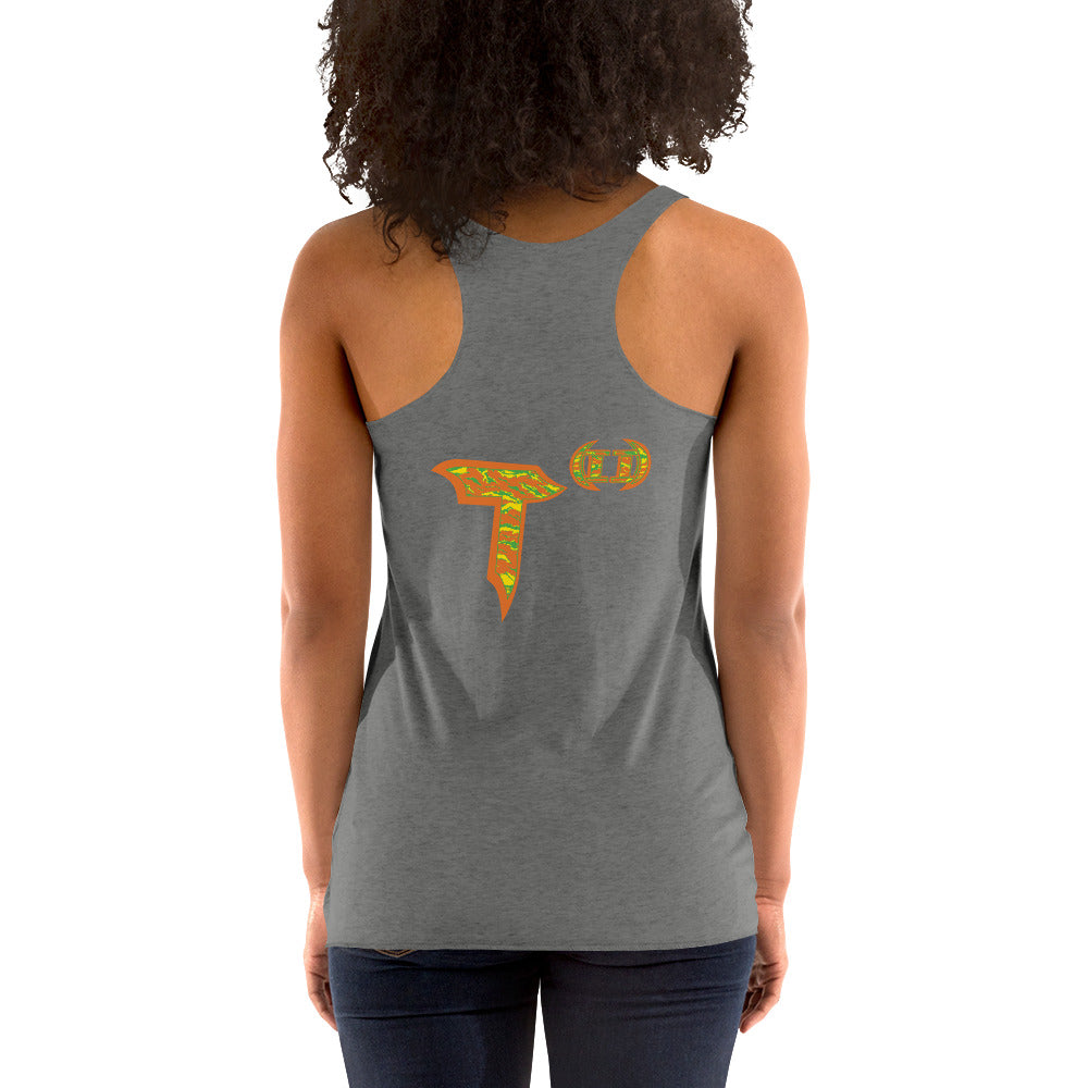 Next Level Women's Racerback Tank "DNA TREE VORTEX" Tiger Stripe Tang Edition