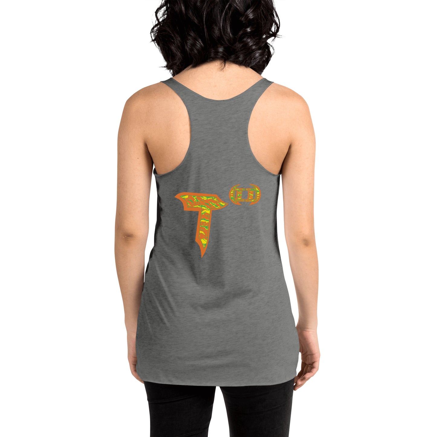 Next Level Women's Racerback Tank "DNA TREE VORTEX" Tiger Stripe Tang Edition