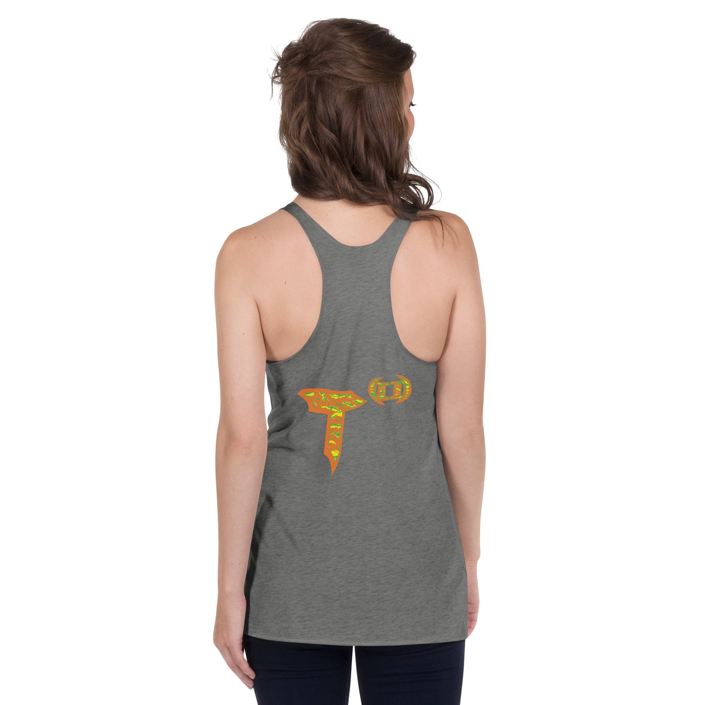 Next Level Women's Racerback Tank "DNA TREE VORTEX" Tiger Stripe Tang Edition