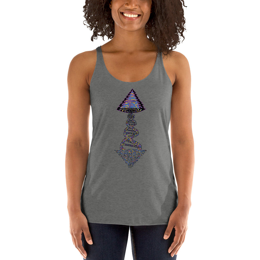 Next Level Women's Racerback Tank "DNA TREE VORTEX" Tiger Stripe Stylin' Edition