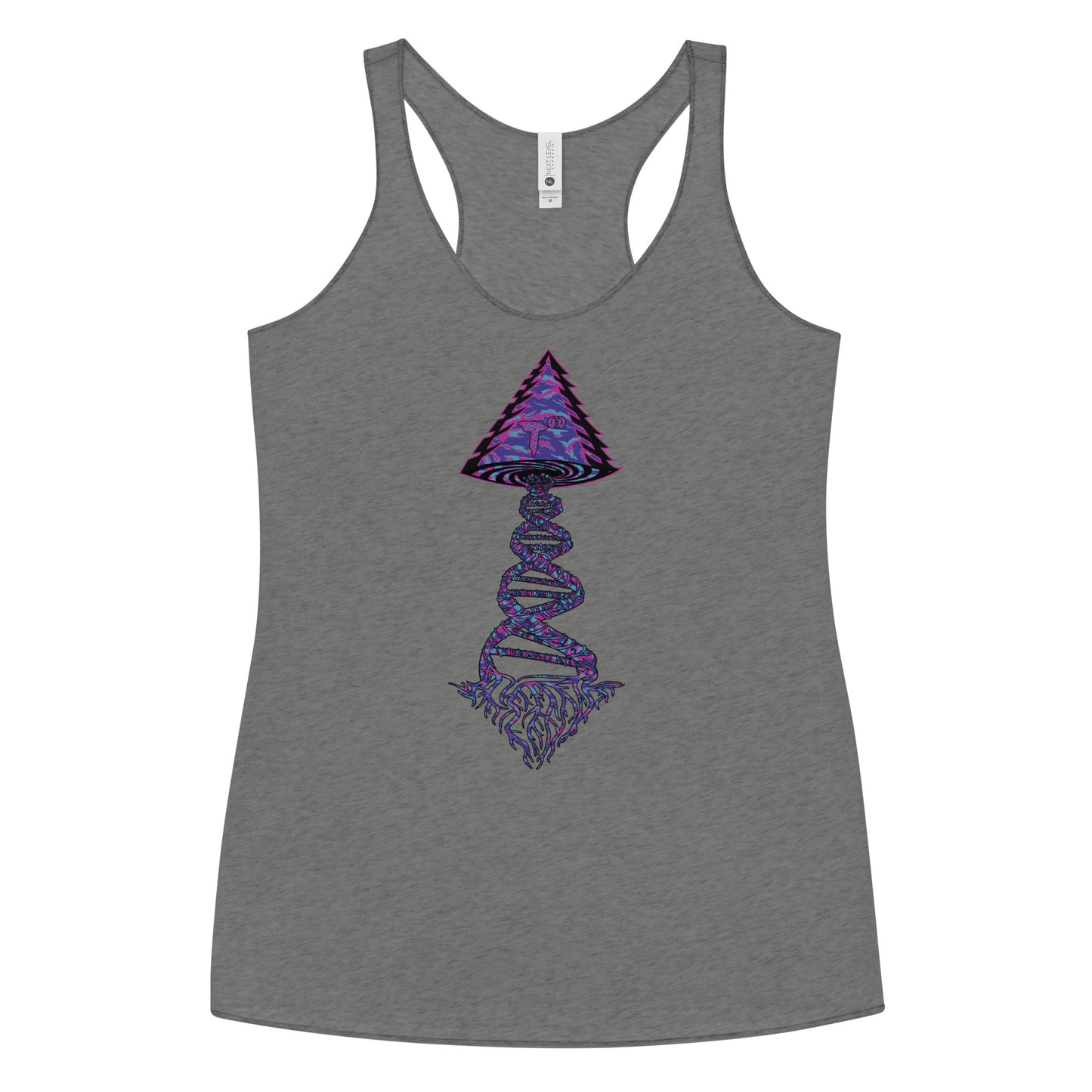 Next Level Women's Racerback Tank "DNA TREE VORTEX" Tiger Stripe Magic Edition