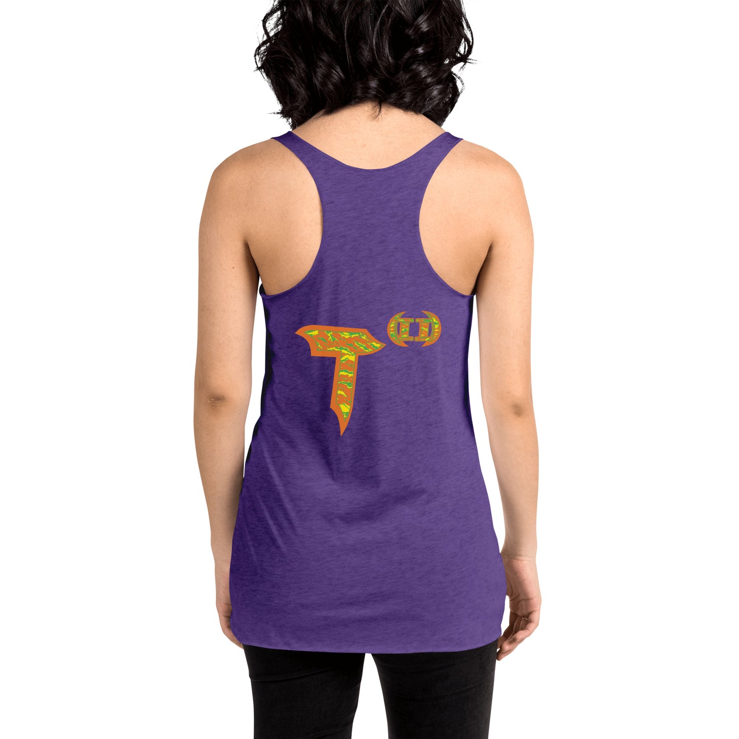 Next Level Women's Racerback Tank "DNA TREE VORTEX" Tiger Stripe Tang Edition