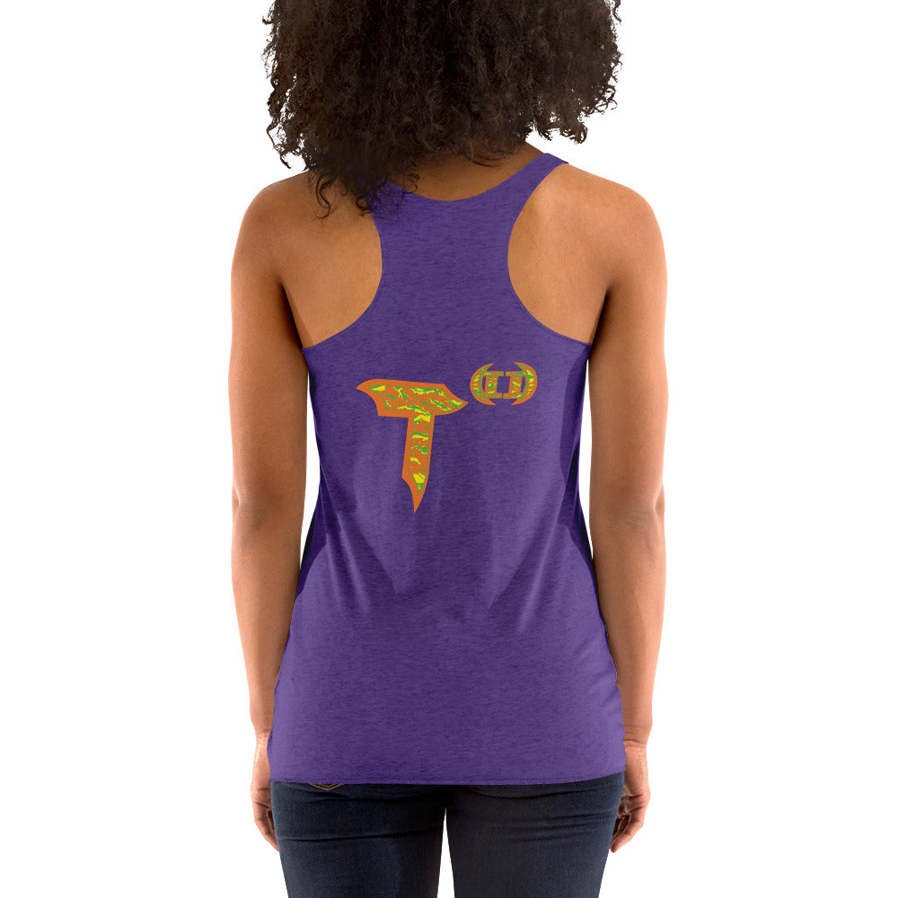 Next Level Women's Racerback Tank "DNA TREE VORTEX" Tiger Stripe Tang Edition