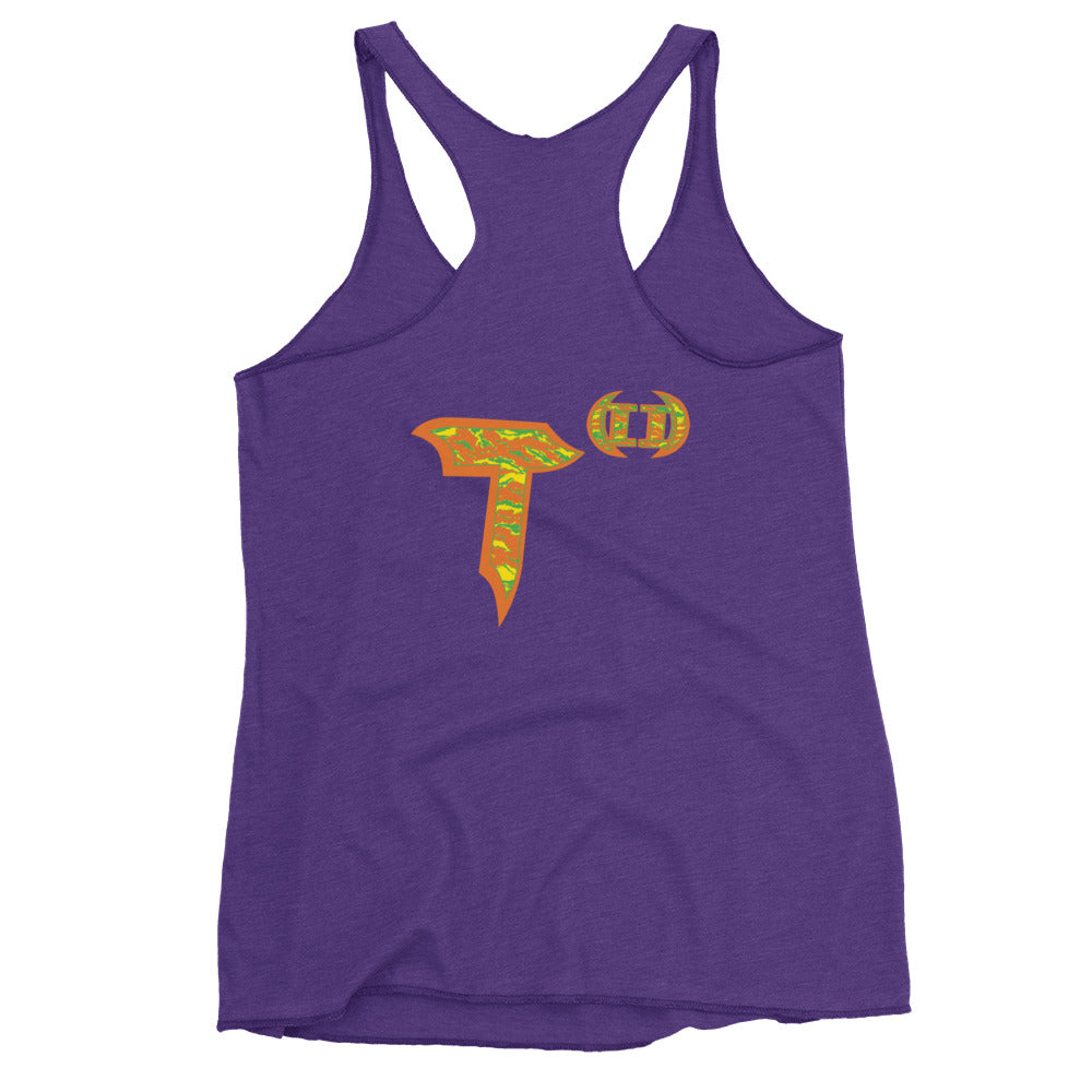 Next Level Women's Racerback Tank "DNA TREE VORTEX" Tiger Stripe Tang Edition