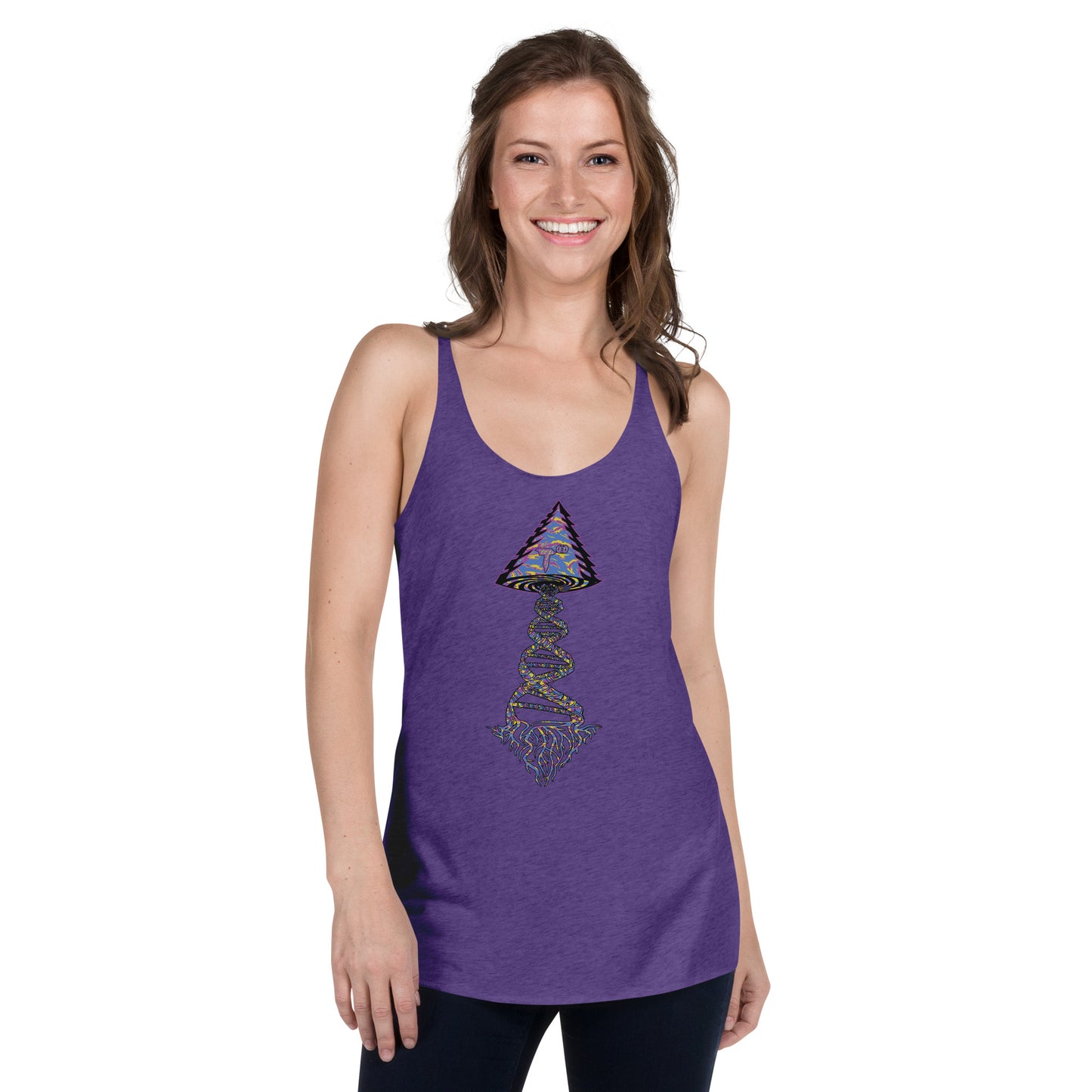 Next Level Women's Racerback Tank "DNA TREE VORTEX" Tiger Stripe Stylin' Edition