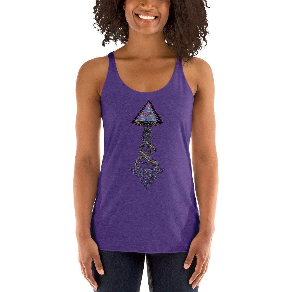 Next Level Women's Racerback Tank "DNA TREE VORTEX" Tiger Stripe Stylin' Edition