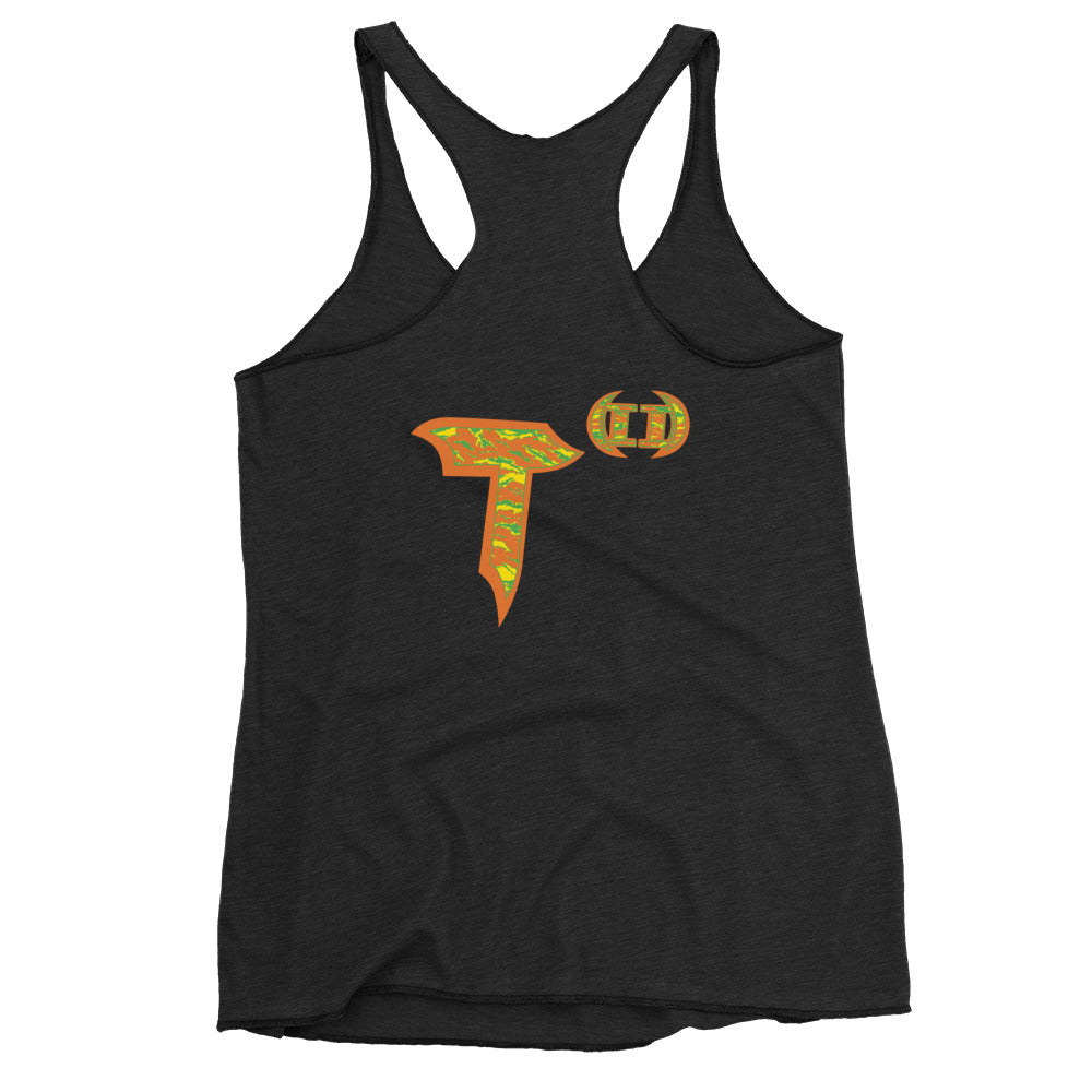 Next Level Women's Racerback Tank "DNA TREE VORTEX" Tiger Stripe Tang Edition