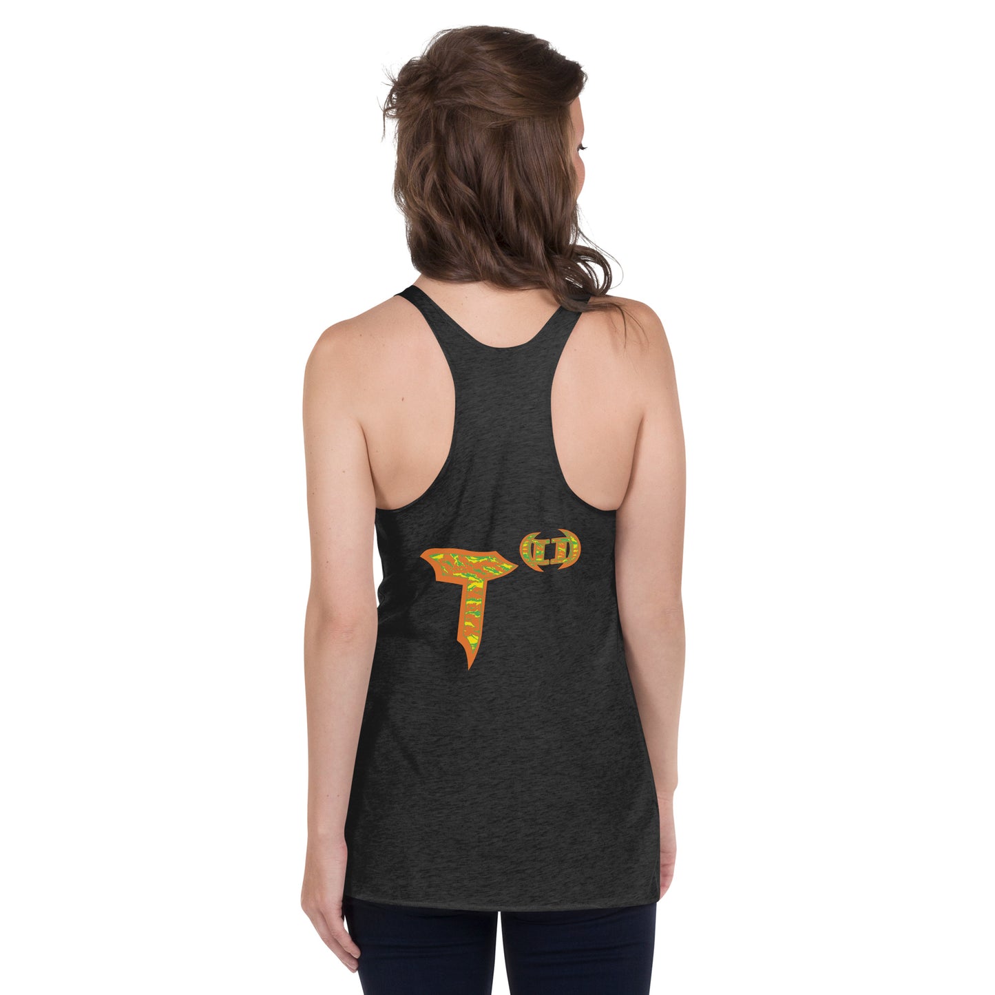 Next Level Women's Racerback Tank "DNA TREE VORTEX" Tiger Stripe Tang Edition