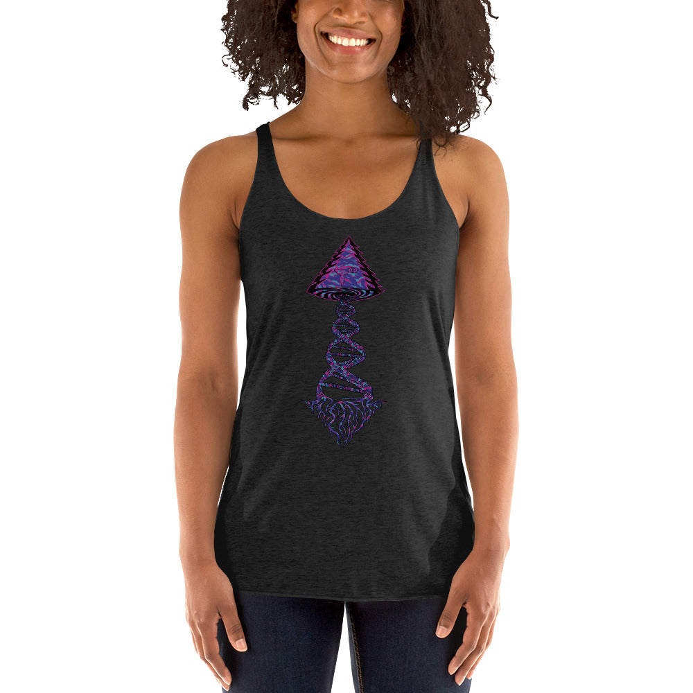 Next Level Women's Racerback Tank "DNA TREE VORTEX" Tiger Stripe Magic Edition