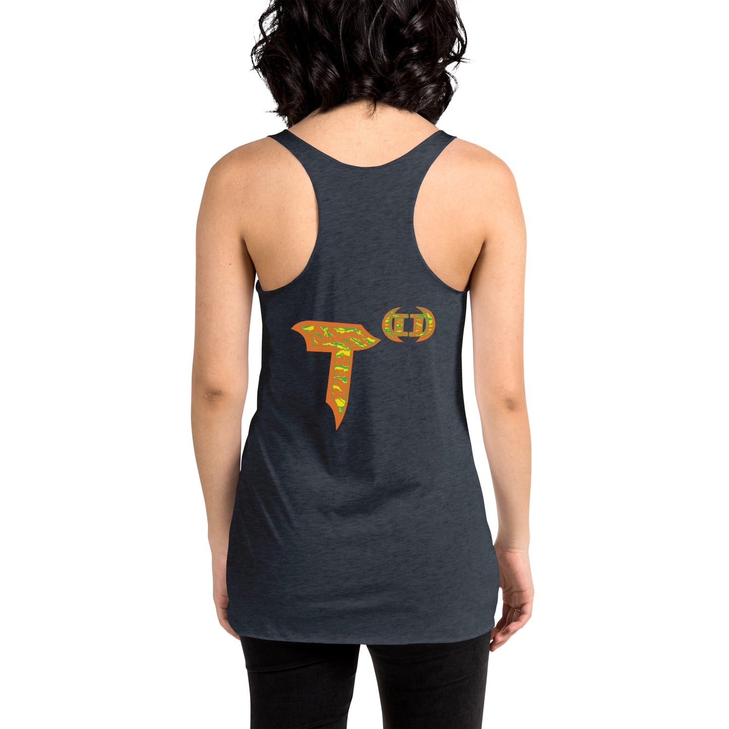 Next Level Women's Racerback Tank "DNA TREE VORTEX" Tiger Stripe Tang Edition