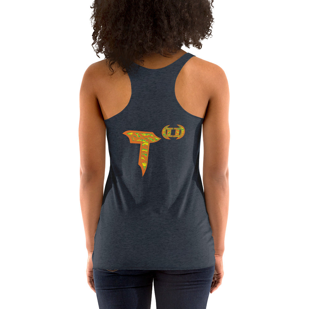 Next Level Women's Racerback Tank "DNA TREE VORTEX" Tiger Stripe Tang Edition
