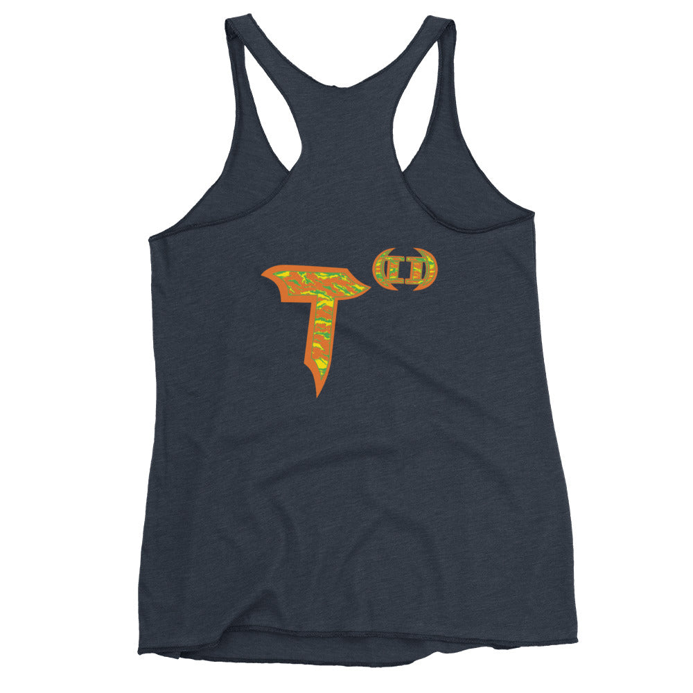 Next Level Women's Racerback Tank "DNA TREE VORTEX" Tiger Stripe Tang Edition