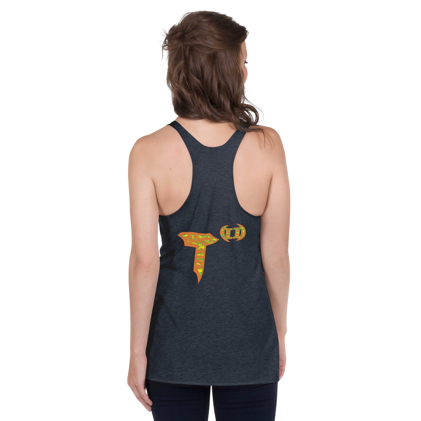 Next Level Women's Racerback Tank "DNA TREE VORTEX" Tiger Stripe Tang Edition