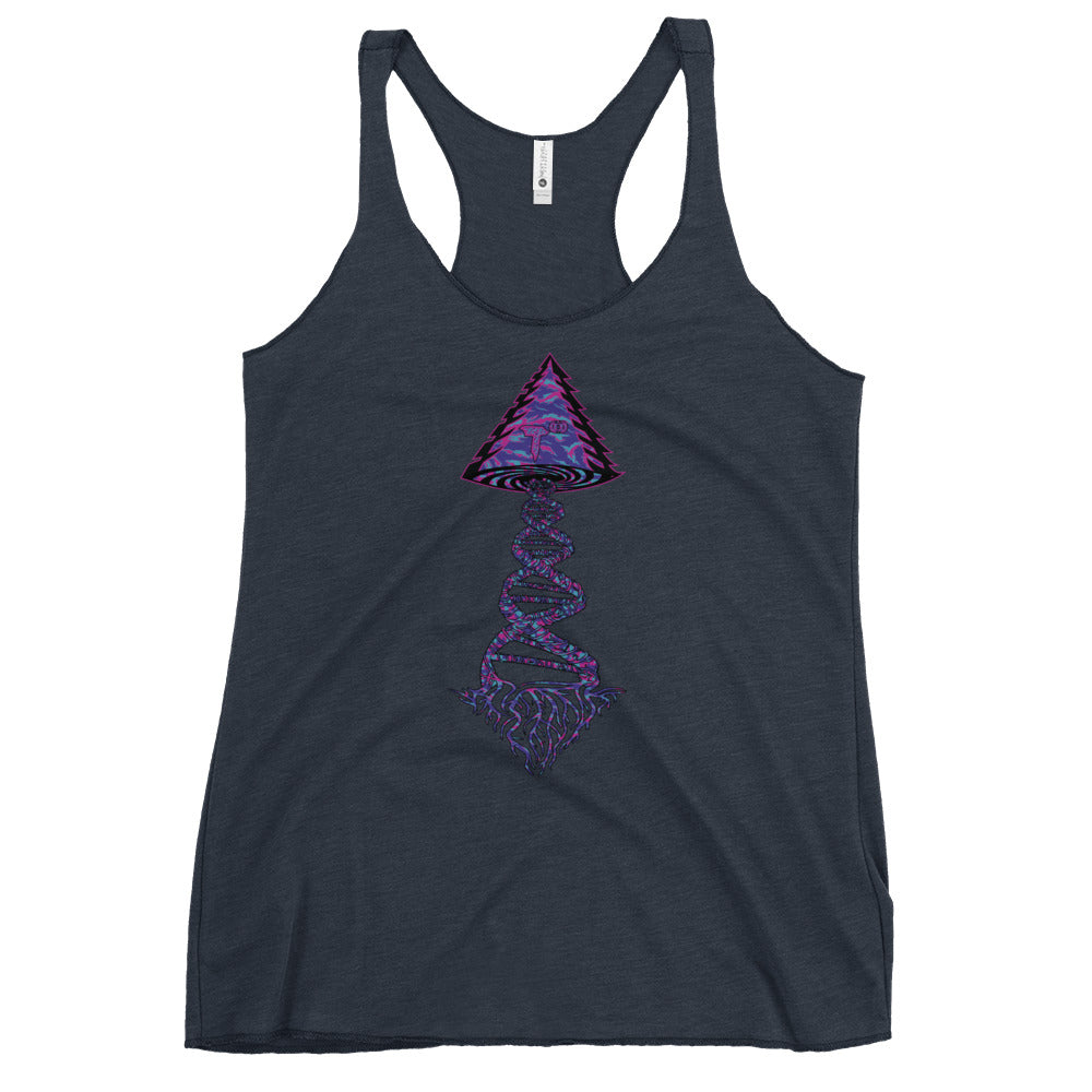 Next Level Women's Racerback Tank "DNA TREE VORTEX" Tiger Stripe Magic Edition