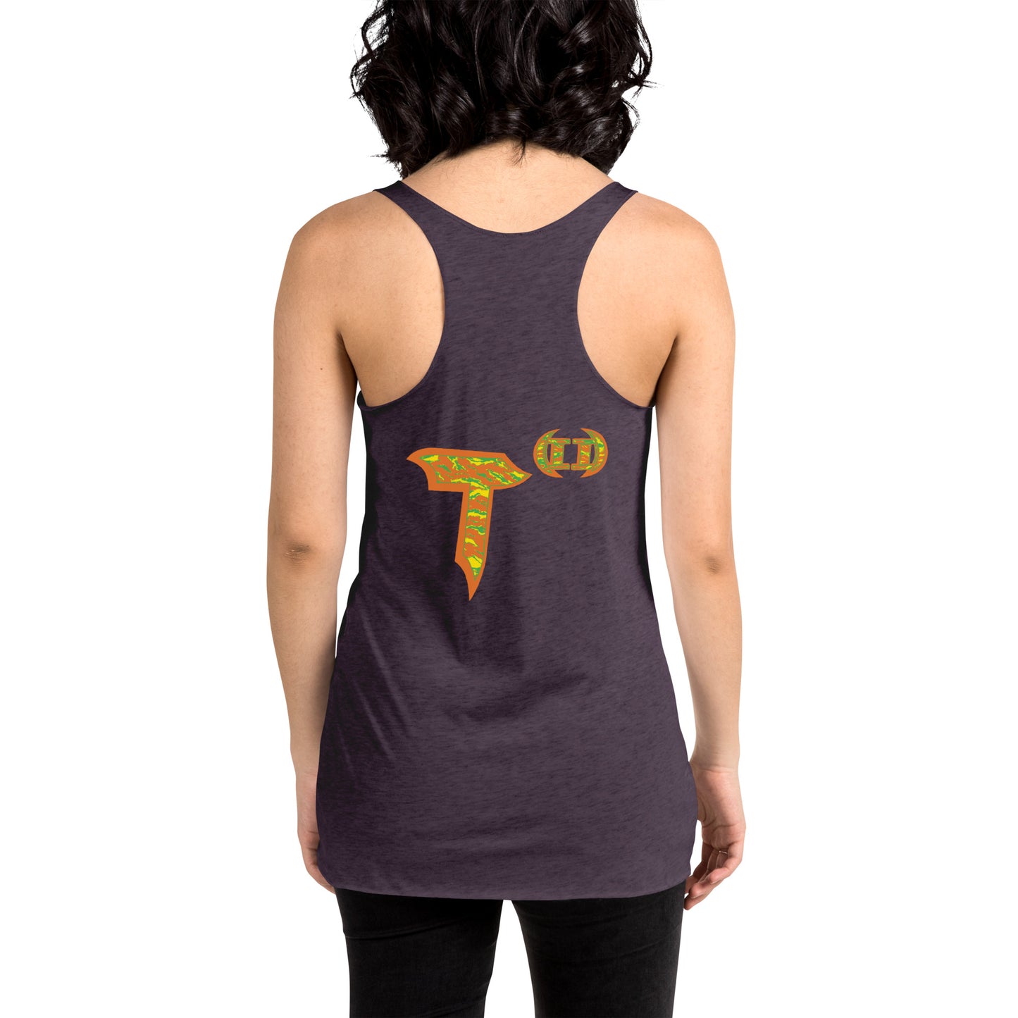 Next Level Women's Racerback Tank "DNA TREE VORTEX" Tiger Stripe Tang Edition