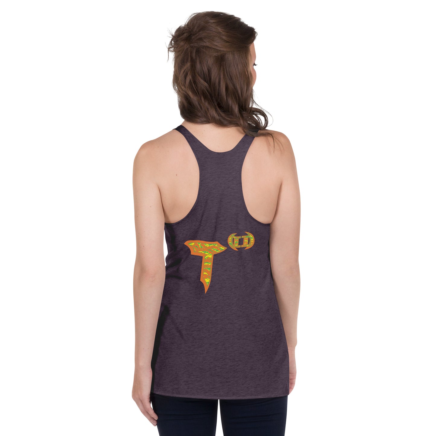 Next Level Women's Racerback Tank "DNA TREE VORTEX" Tiger Stripe Tang Edition