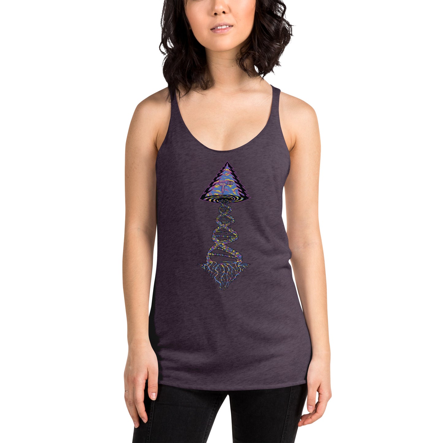 Next Level Women's Racerback Tank "DNA TREE VORTEX" Tiger Stripe Stylin' Edition
