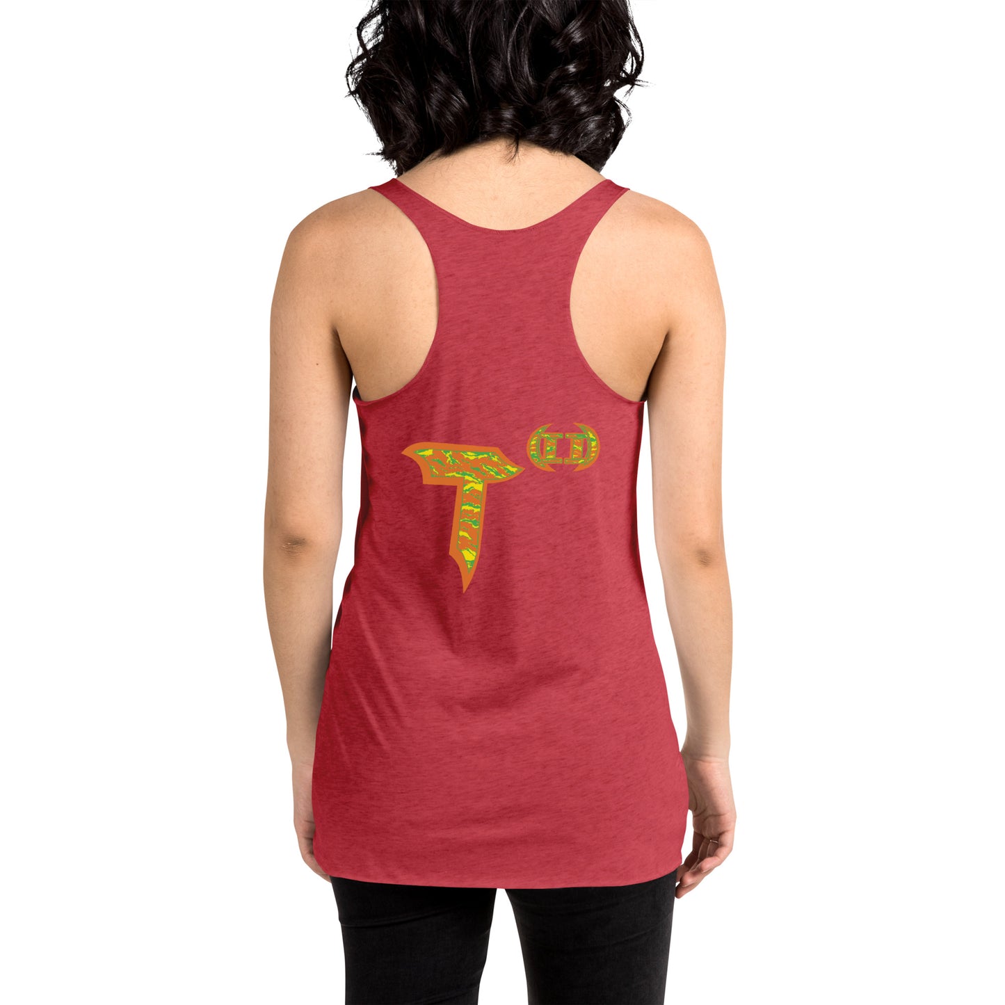 Next Level Women's Racerback Tank "DNA TREE VORTEX" Tiger Stripe Tang Edition