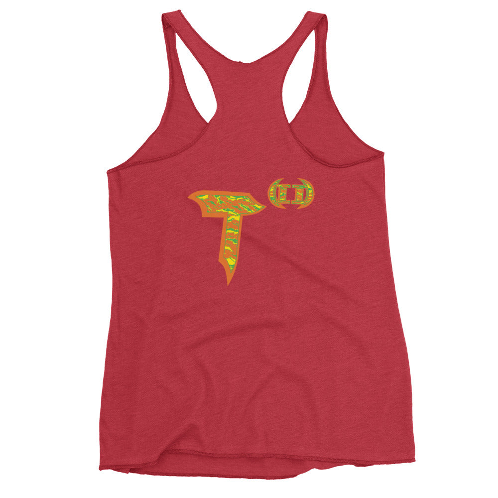 Next Level Women's Racerback Tank "DNA TREE VORTEX" Tiger Stripe Tang Edition