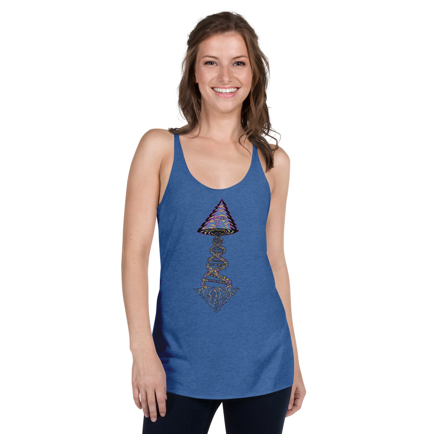 Next Level Women's Racerback Tank "DNA TREE VORTEX" Tiger Stripe Stylin' Edition
