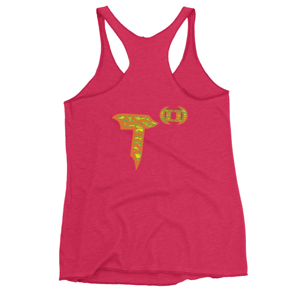 Next Level Women's Racerback Tank "DNA TREE VORTEX" Tiger Stripe Tang Edition