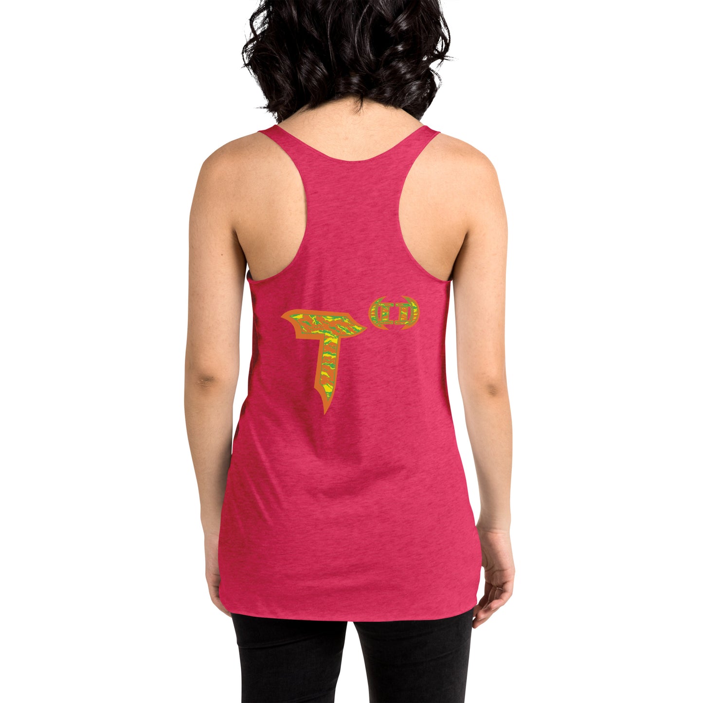 Next Level Women's Racerback Tank "DNA TREE VORTEX" Tiger Stripe Tang Edition