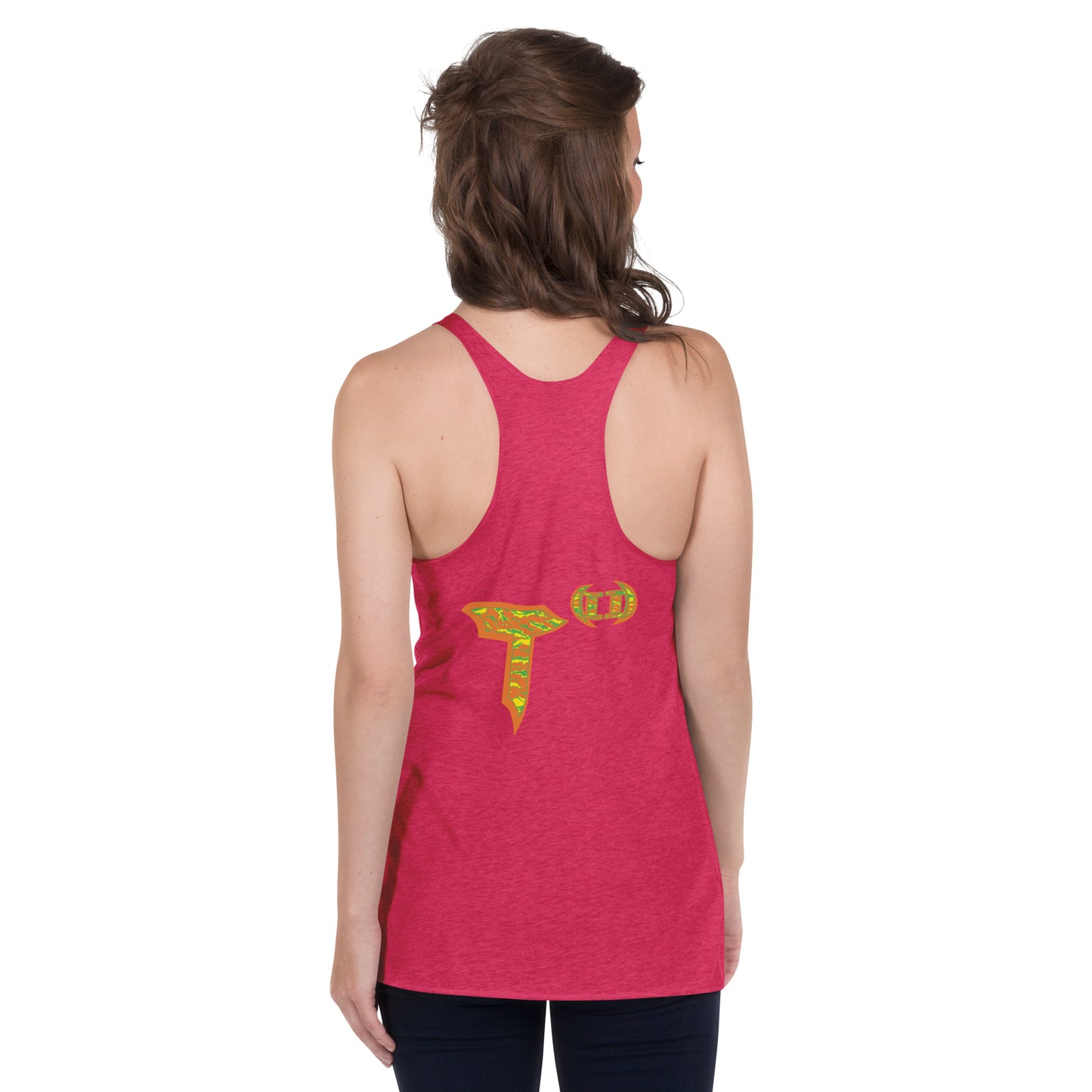 Next Level Women's Racerback Tank "DNA TREE VORTEX" Tiger Stripe Tang Edition
