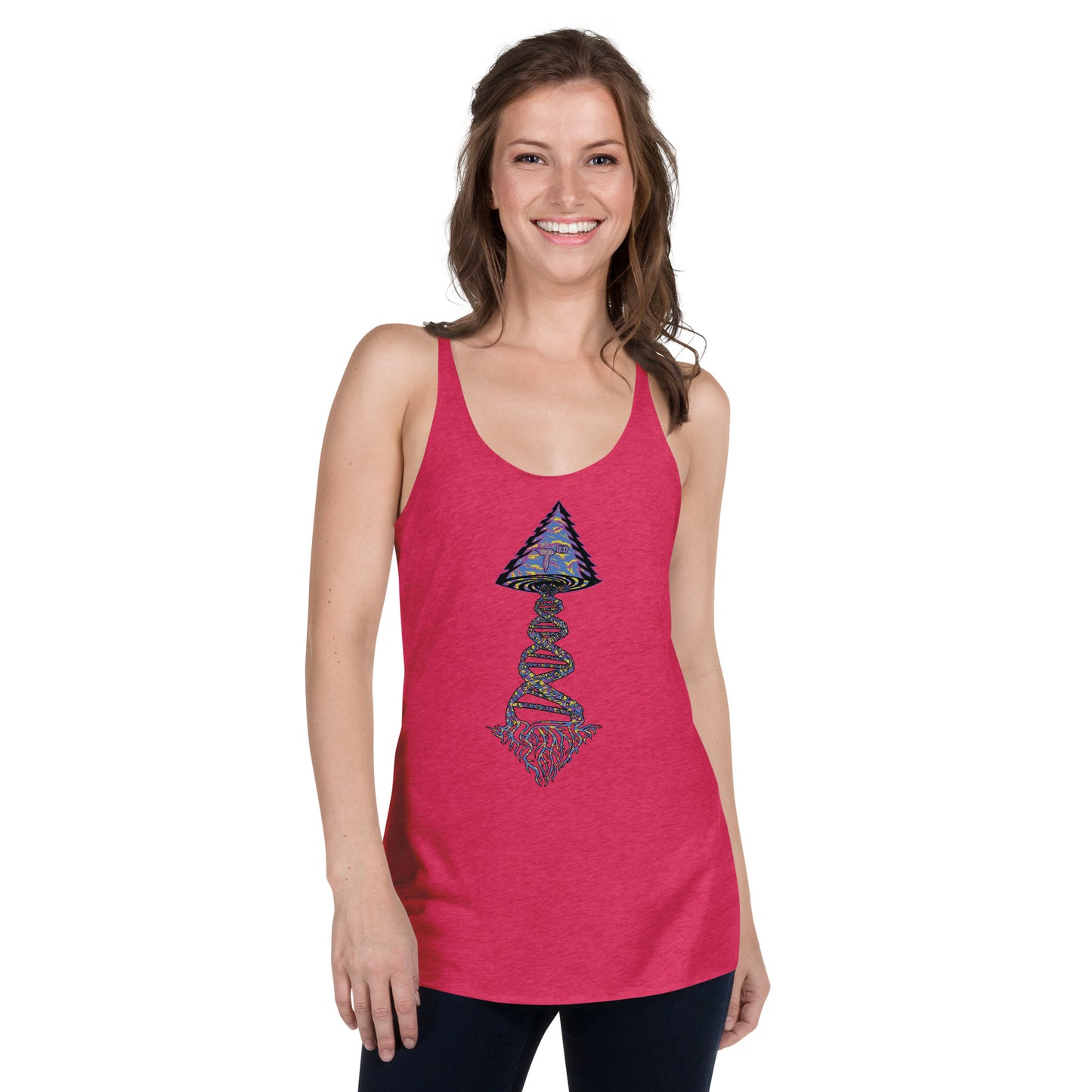 Next Level Women's Racerback Tank "DNA TREE VORTEX" Tiger Stripe Stylin' Edition