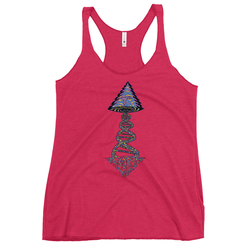 Next Level Women's Racerback Tank "DNA TREE VORTEX" Tiger Stripe Stylin' Edition