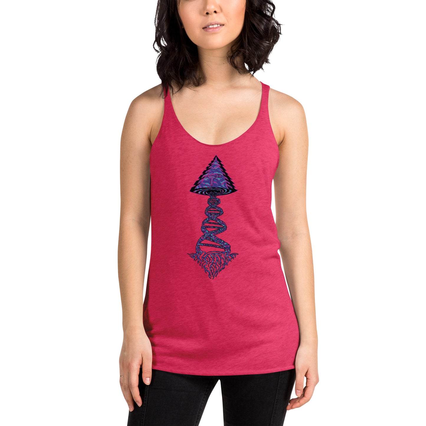 Next Level Women's Racerback Tank "DNA TREE VORTEX" Tiger Stripe Magic Edition