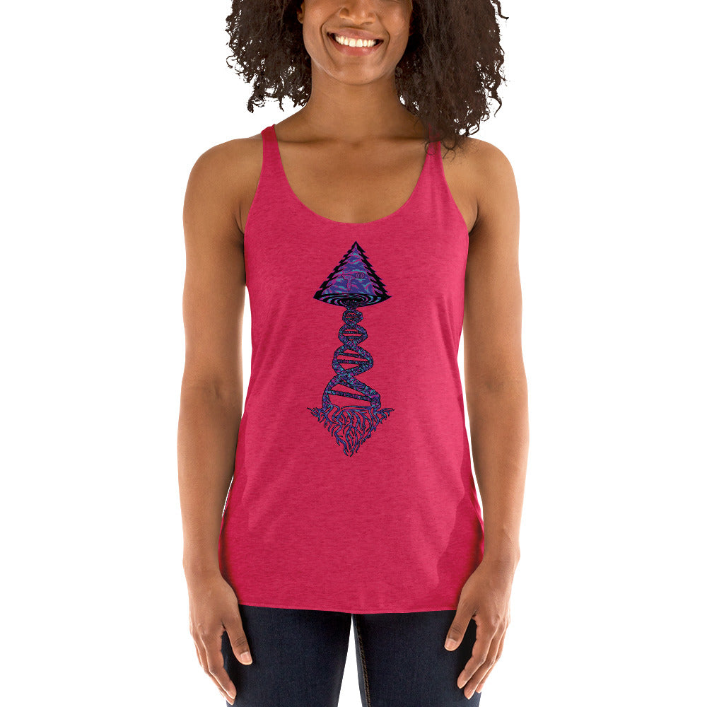 Next Level Women's Racerback Tank "DNA TREE VORTEX" Tiger Stripe Magic Edition